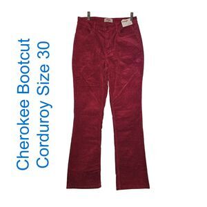 WRANGLER Corduroy Bootcut Jeans Burgundy Size 30/32 NWT